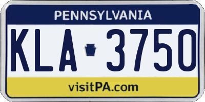 PA license plate KLA3750
