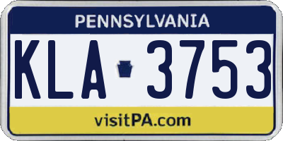PA license plate KLA3753