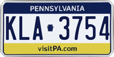 PA license plate KLA3754