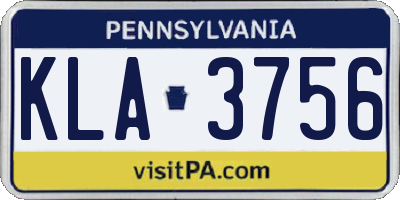 PA license plate KLA3756
