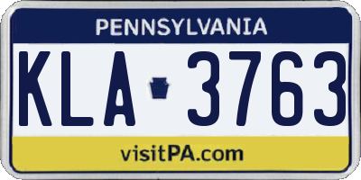 PA license plate KLA3763