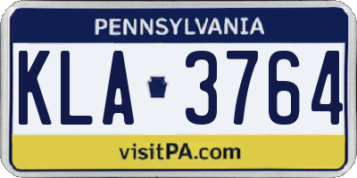 PA license plate KLA3764