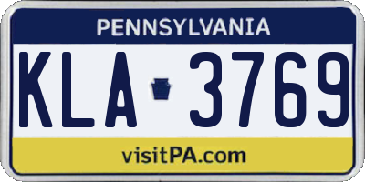 PA license plate KLA3769