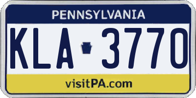 PA license plate KLA3770
