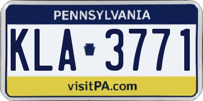 PA license plate KLA3771