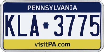 PA license plate KLA3775