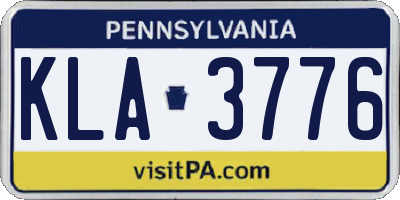 PA license plate KLA3776