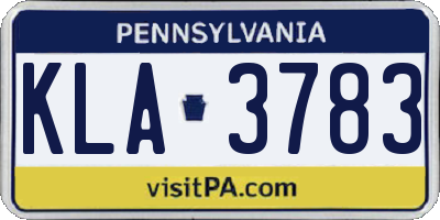 PA license plate KLA3783