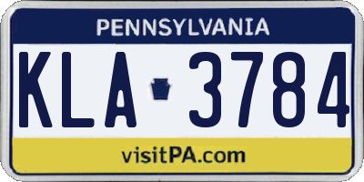 PA license plate KLA3784