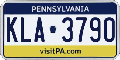 PA license plate KLA3790