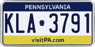 PA license plate KLA3791