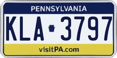 PA license plate KLA3797