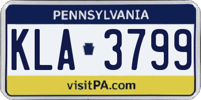PA license plate KLA3799