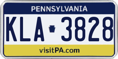 PA license plate KLA3828