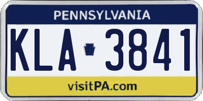 PA license plate KLA3841