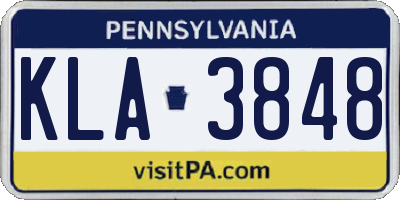 PA license plate KLA3848