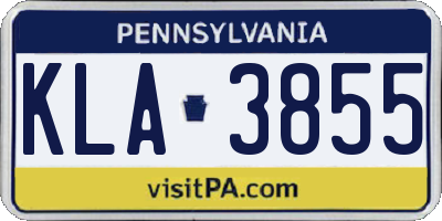 PA license plate KLA3855