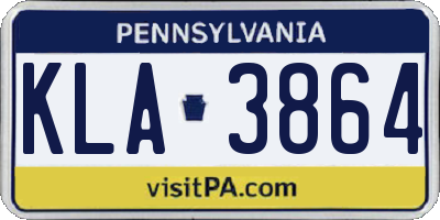 PA license plate KLA3864