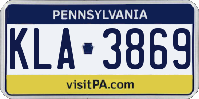 PA license plate KLA3869