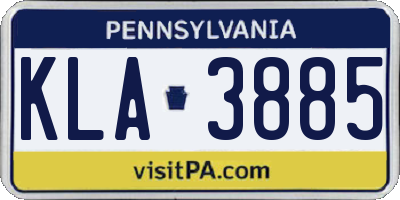 PA license plate KLA3885