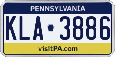 PA license plate KLA3886