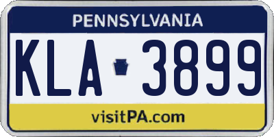 PA license plate KLA3899