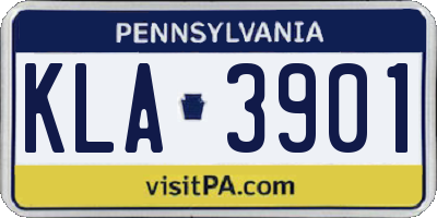 PA license plate KLA3901