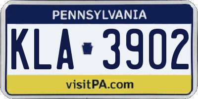 PA license plate KLA3902