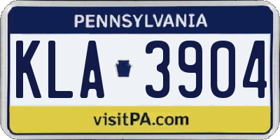 PA license plate KLA3904