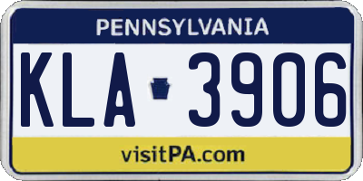 PA license plate KLA3906