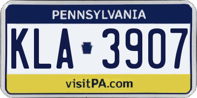 PA license plate KLA3907