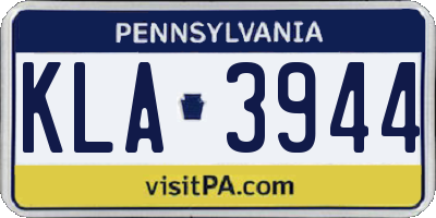 PA license plate KLA3944