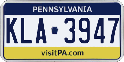 PA license plate KLA3947