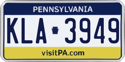 PA license plate KLA3949
