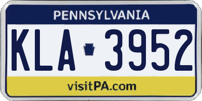 PA license plate KLA3952