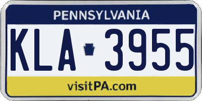 PA license plate KLA3955