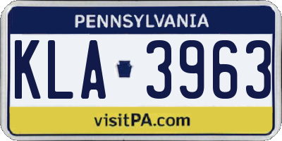 PA license plate KLA3963