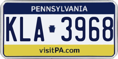 PA license plate KLA3968
