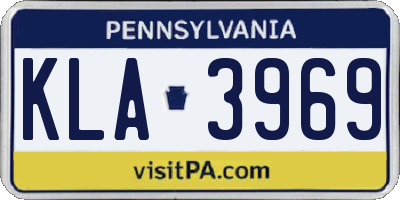 PA license plate KLA3969