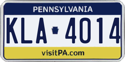 PA license plate KLA4014