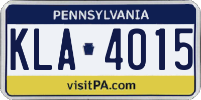 PA license plate KLA4015