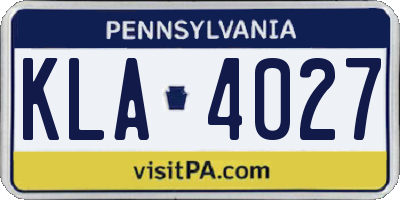 PA license plate KLA4027