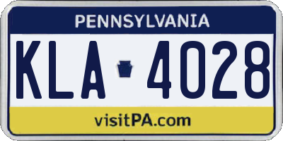 PA license plate KLA4028
