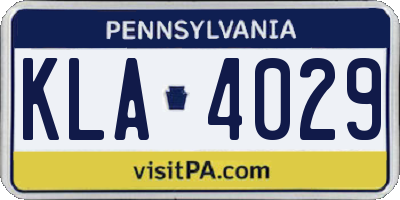 PA license plate KLA4029