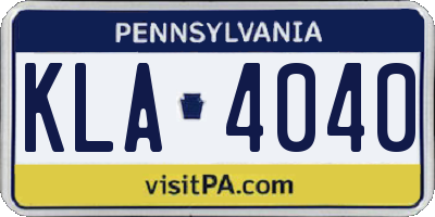 PA license plate KLA4040