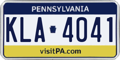 PA license plate KLA4041
