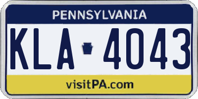 PA license plate KLA4043