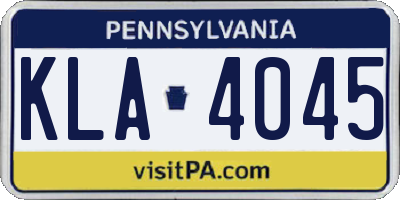 PA license plate KLA4045