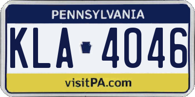 PA license plate KLA4046
