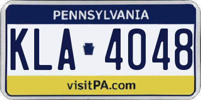 PA license plate KLA4048